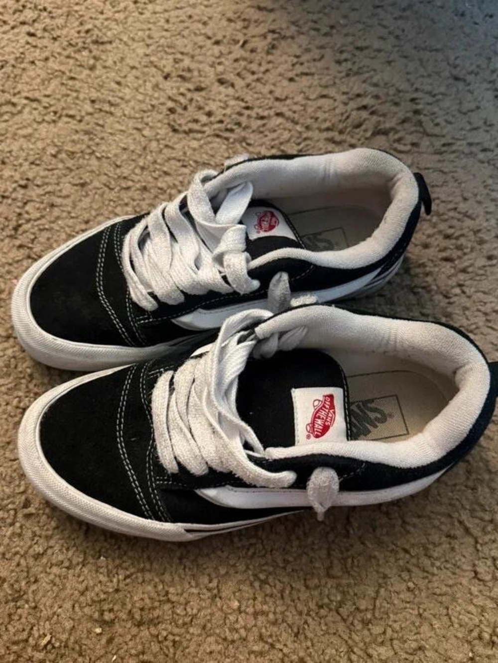 Vans Black and White Low-Top Skate Shoes